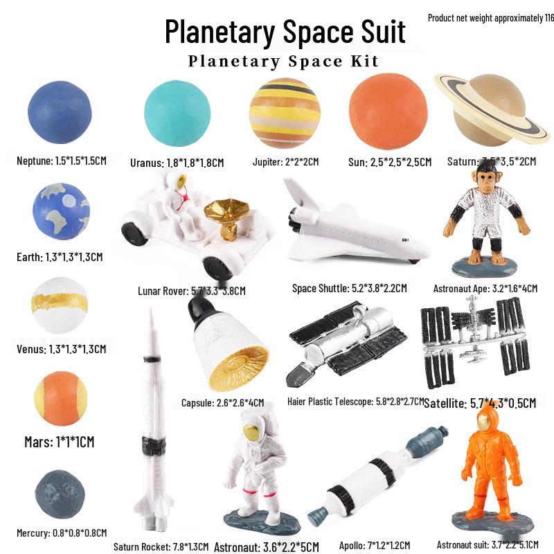 Space Exploration Toy Set: Planets, Rocket, Astronaut & Telescope