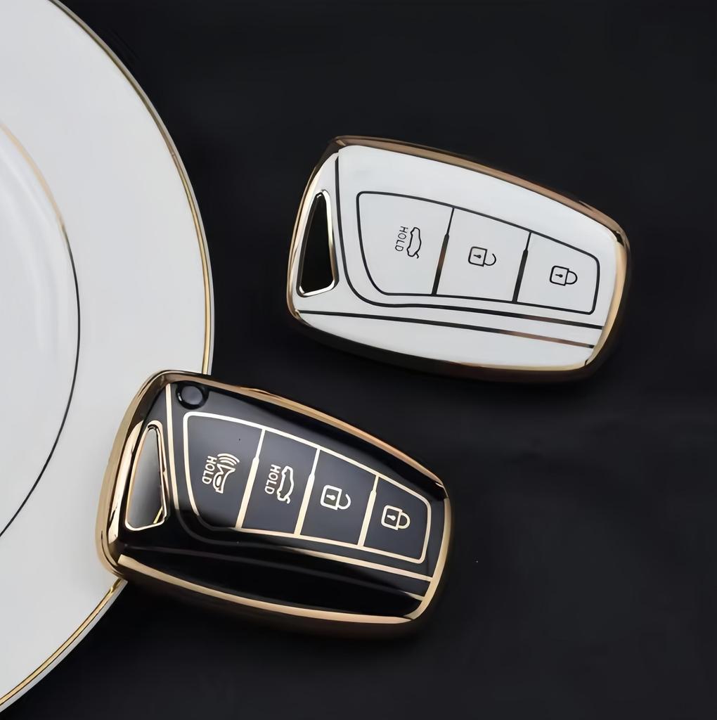 3/4 Button TPU Remote Key Case Cover Holder For Hyundai Grandeur HG Sedan Genesis G80 Santa Fe 3DM Grand SantaFe 2018 IX45 EQUUS Azera