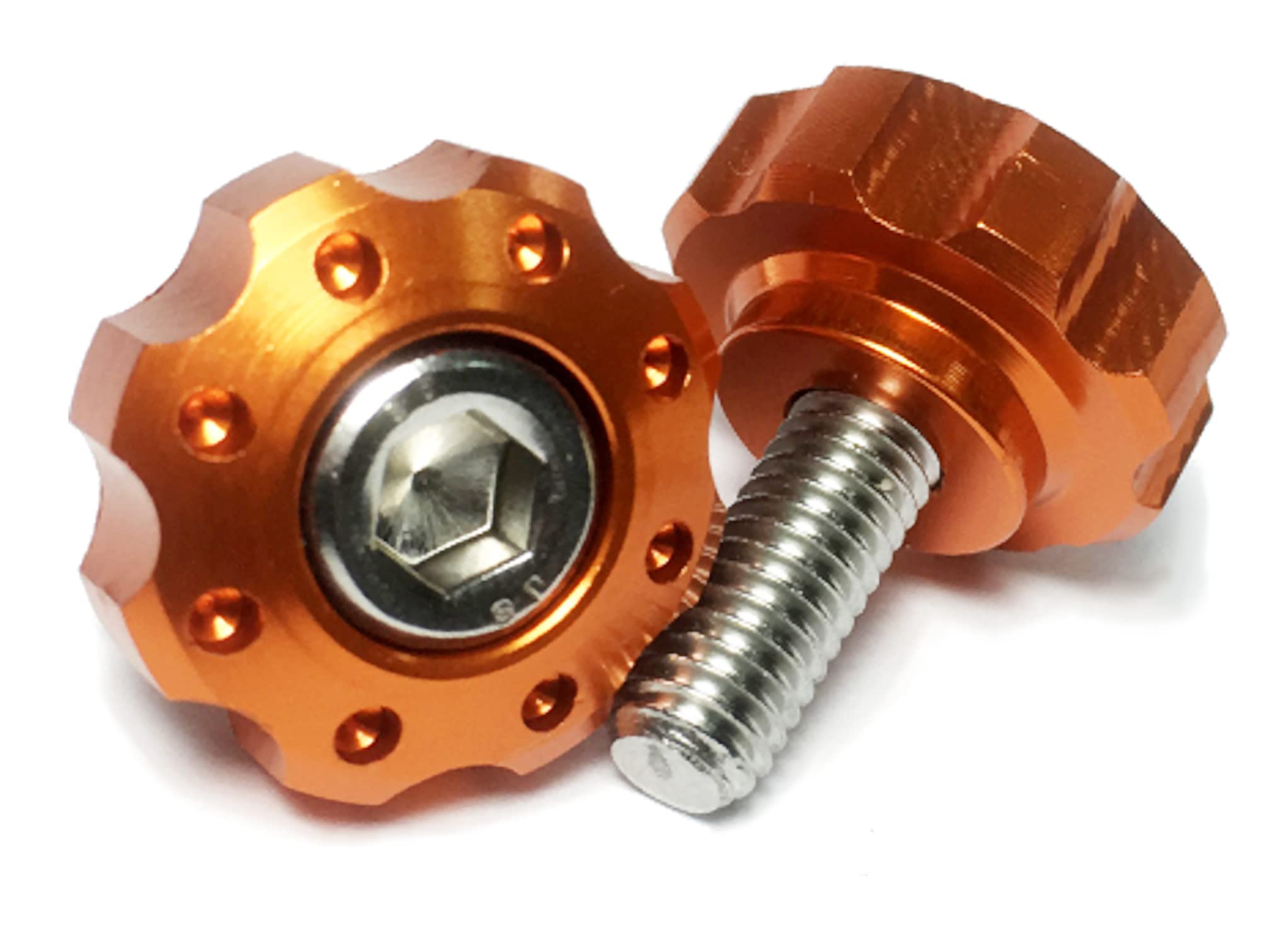 

COTRAX Mini Gear Type License Plate Bolt, Lightweight, Aluminum, License Plate Bolt, Washer + M6 оранжевый