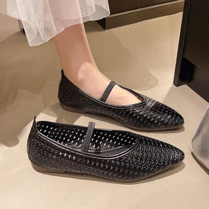 Fashion Buckle Strap Women Flats Mary Janes Shoes New 2025 Female  Shallow Footwear Mesh Breathable Ladies Flats Shoes