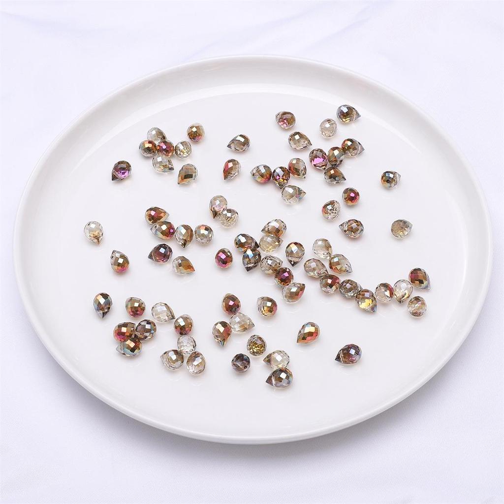 9x8mm Iridescent Glass Crystal Teardrop Beads for DIY Bracelet and Necklace Jewelry Making