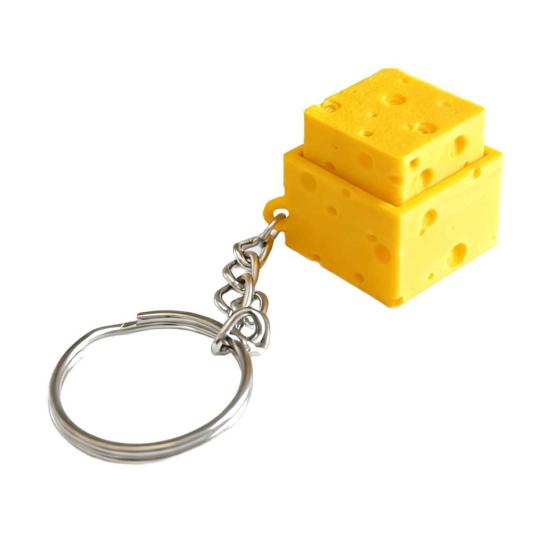 Simulated Cheese Fidget Clicker Printed Cheese Keychain 3D Cube