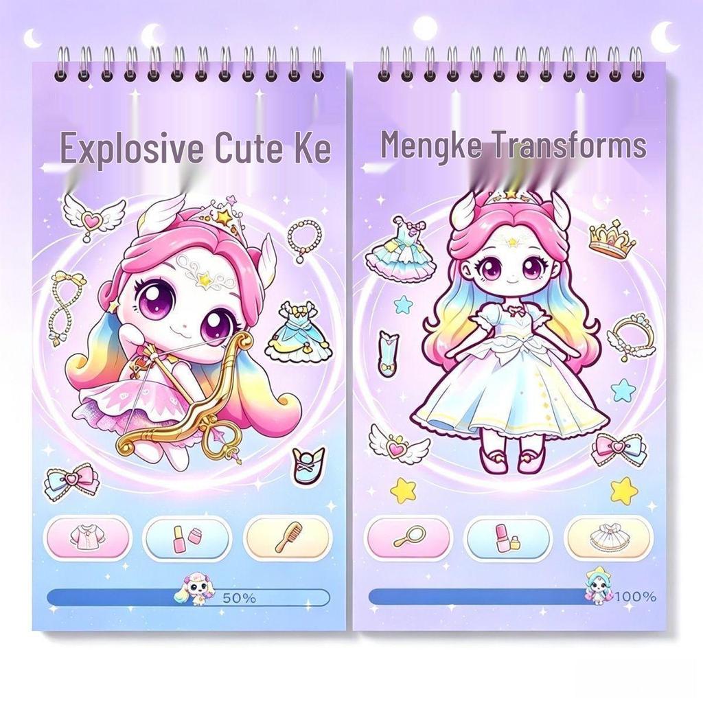 Adorable Keke DIY Scratch Painting Sticker Book for Kids: Craft, Dress-up, and Quiet Activities