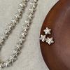 Thailand Handmade Silver Five-Pointed Star Flower Spacer Beads for DIY Bracelets 0047
