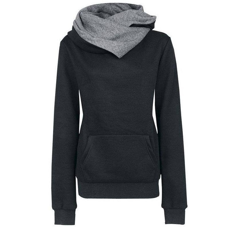 Spring Autumn Hoodies Women Tracksuit Solid Color Fashion Long Sleeve Pullovers Casual Warm Hooded Sweatshirts Tops Plus Size