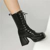 Bottines à talons hauts pour femmes, sexy, style européen, automne et hiver, nouvelle couleur unie, talon épais, grande taille, bottines romaines