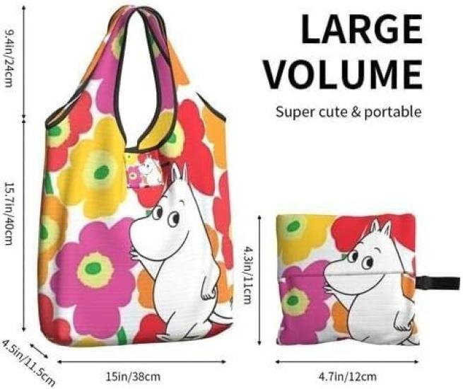 Moomin Little My Snoopy Eco Bag Foldable Washable Popular Compact Large Capacity Waterproof Convenience Store Shopping Bag Lightweight Stylish