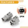 2 Pin Radiator Fan Connector Plug 1 Set  for Toyota RAV4 Plastic Gray