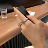 Sterling 925 Elegant Silver Open Finger Ring For Women Fashionable Ins Design