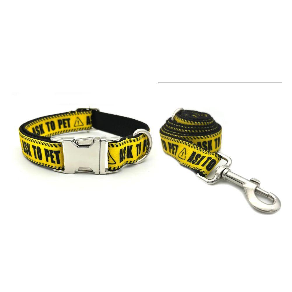 Personalized Pet Collar Warning Sign DO NOT PET I Need Space Custom Puppy Cat Name ID Tag Adjustable Basic Dog Collars 7