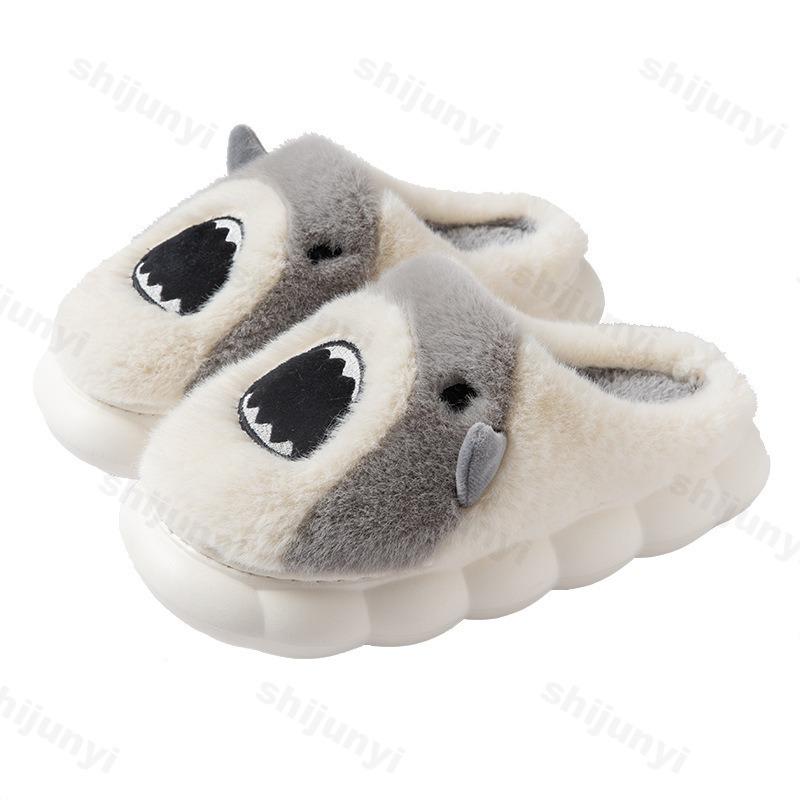 Fashion Winter Women's Cotton Slippers Cartoon Couple Non-Slip Warm Indoor Home Slippers Plush Fluffy 2025 Comfortable Floor Slippers