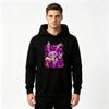 Men's Casual Pullover Hoodie, Funny Purple Bunny Cartoon Print Long Sleeve Sweatshirt for Daily Wear