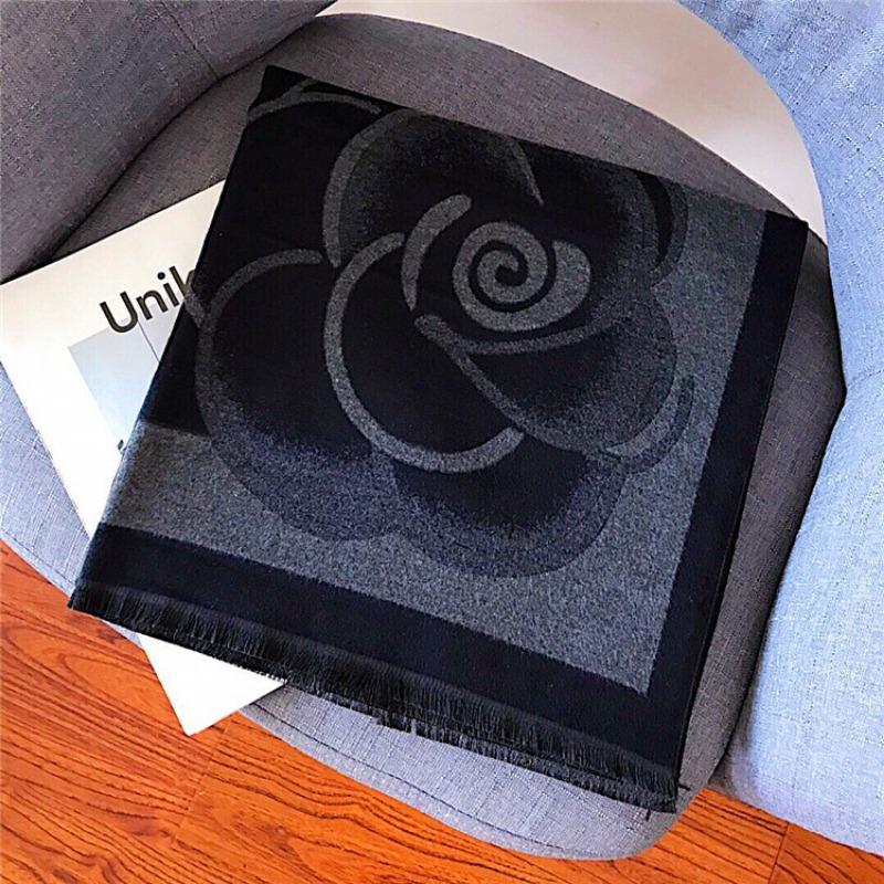 Yiwu scarf camellia cashmere scarf 20 fashion air conditioner warm fringed shawl thickened and lengthened
