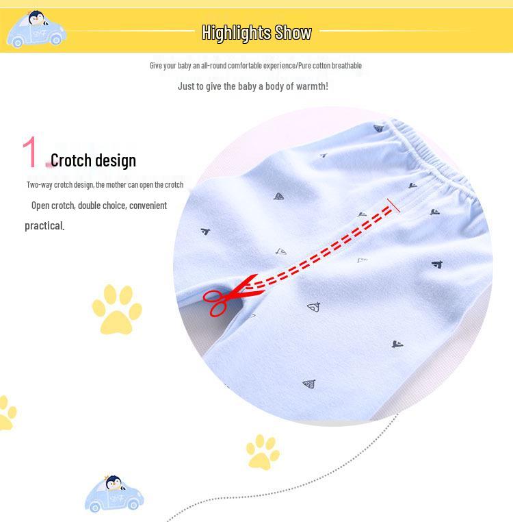 Autumn Pure Cotton Long Johns Set for Toddlers and Newborns - Antibacterial Spring Cardigan & Underwear