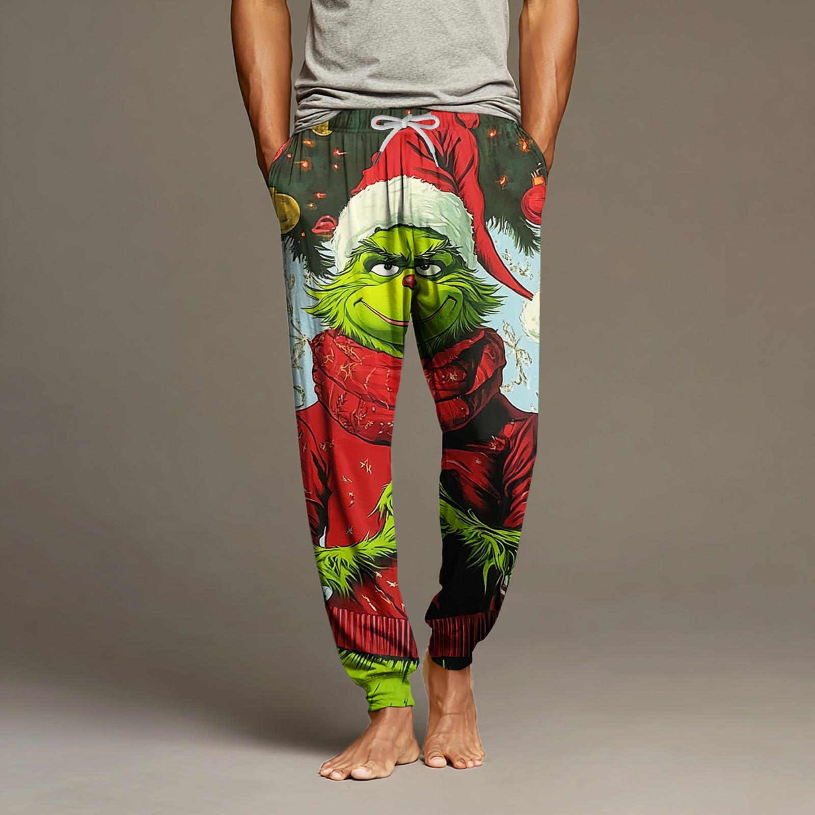 

Мужские повседневные брюки с карманами на кулиске и манжетами, домашние брюки для сна XXXL