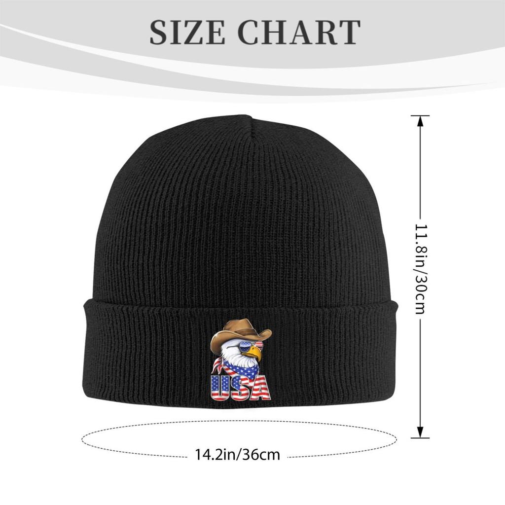 Warme Strickmütze mit Adler-Print Winter-Strickmütze Beanie Mütze Skullies Beanies Hip Hop Mützen für Unisex