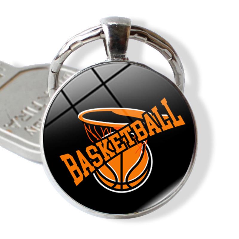Basketball Layup Lover Keychain - Glass-Embossed Sports Gift