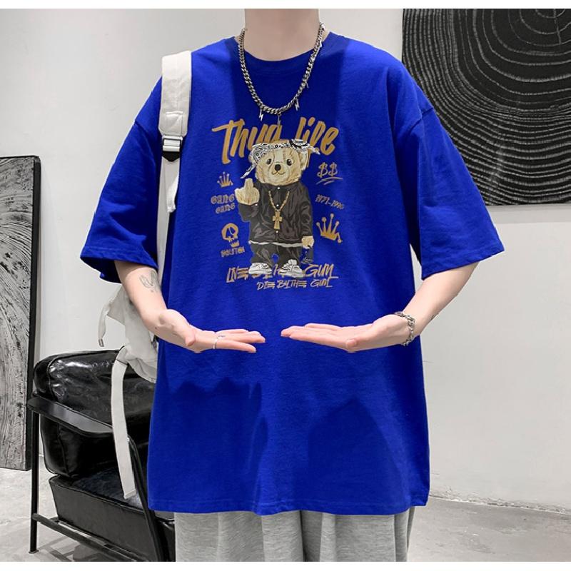 Pánská trička s krátkým rukávem Dopis s grafickým potiskem Trička módní značky pro muže Muži Oblečení Neformální Tričko Muž Léto Korejské Retro Topy Pro