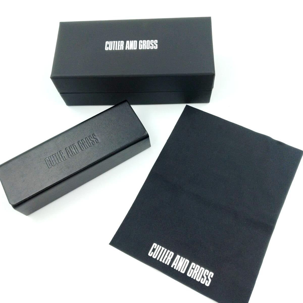 Used CUTLER AND GROSS Glasses Case Slim Type Black Genuine Case / For Sunglasses and Glasses / Accessories Included Glasses Case Black