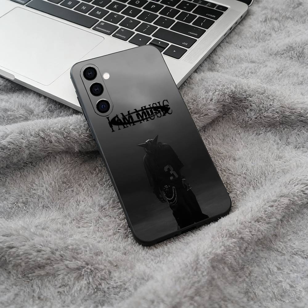 I AM MUSIC (Playboi Carti) Black Soft Silicone Phone Case for Samsung Galaxy A73, A71, A72, A70, A53, A52, A51