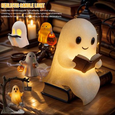 3D LED Ghost Night Light Halloween Ornament Figurine Small Table Lamp For Indoor Halloween Decorations Cute Cartoon Kid Gifts