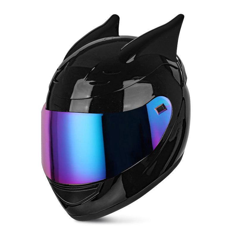 Universal Full Face Motorcycle Helmet with Dragon Horn for Men & Women