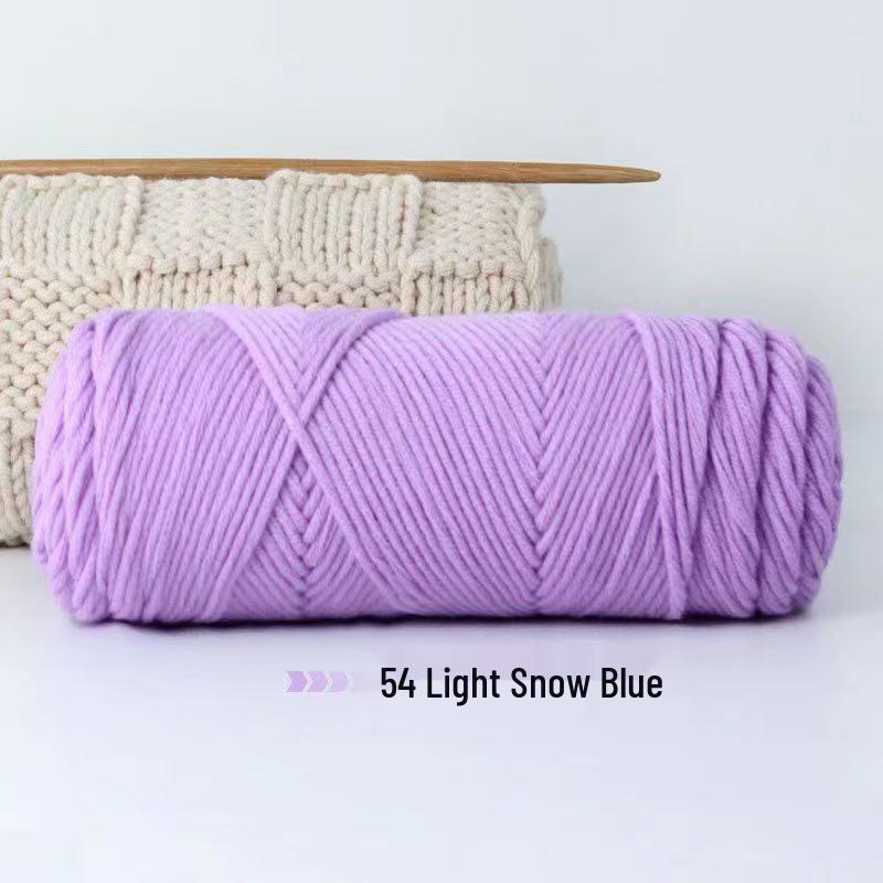 8-Strand Cotton Wool Yarn for Scarf DIY - Thick, Soft Thread with Silk Elements