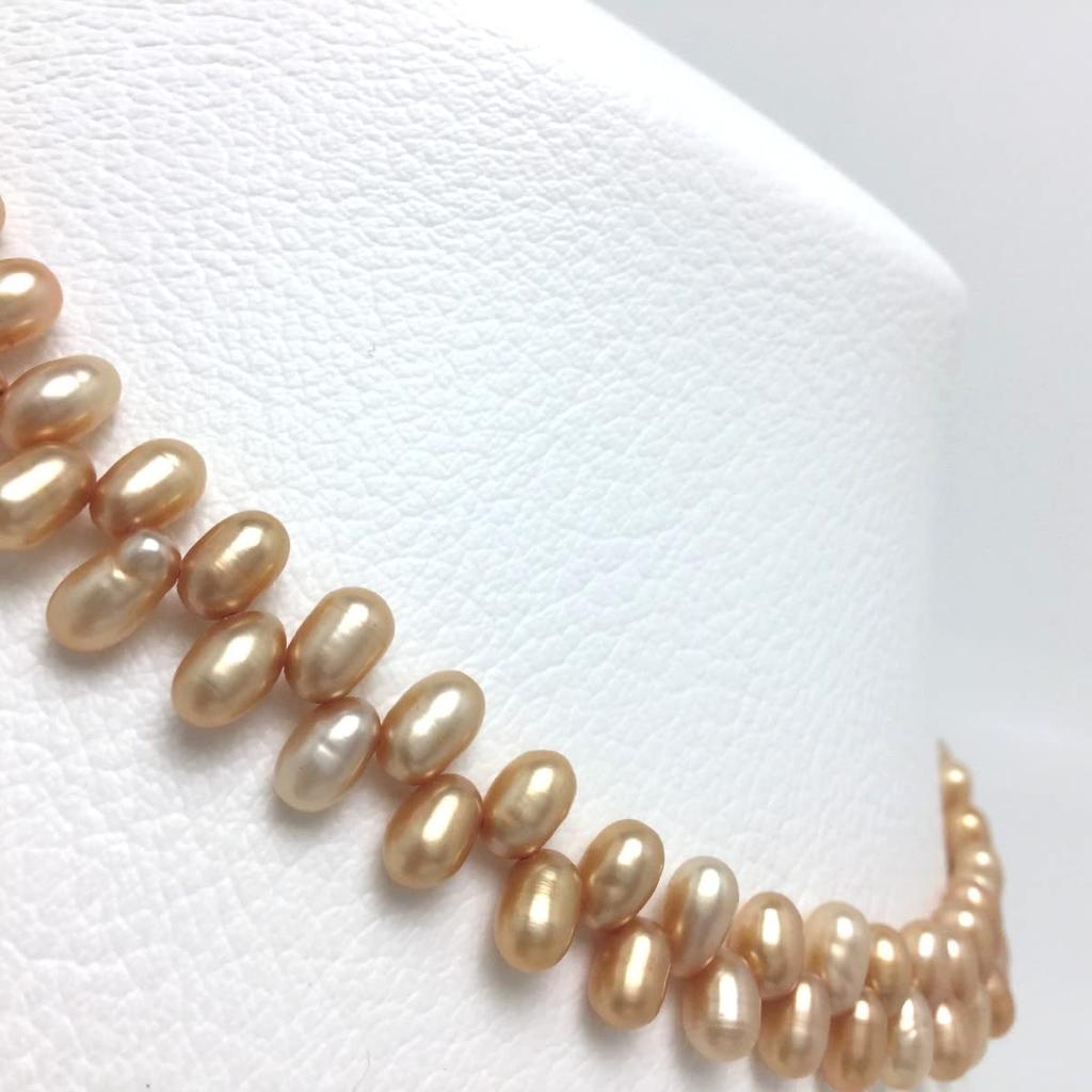 Isowa Pearl (Ise-Shima pearl specialty store) Freshwater pearl Cleopatra necklace 5.0-5.5mm Gold Brown Magnetic clasp 69195