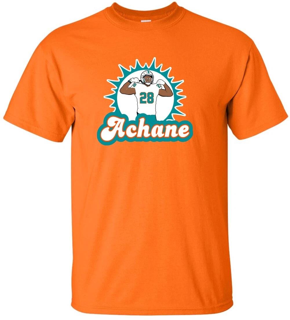 Devon De’Von Achane Dolphins Logo Long Short Sleeve T-Shirt XS