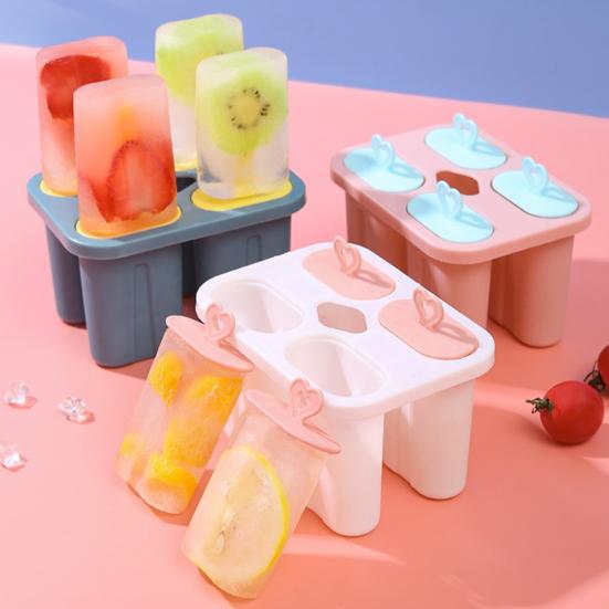 Ice Cream Mold Food Grade Creative Handle PP Material DIY Homemade Popsicle Mold Ice Cream Maker Kitchen Supplies