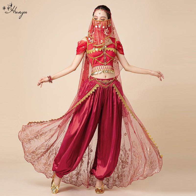Aladdin Jasmine Costume Belly Dance Outfit Ethnic Middle Eastern Performance Set Women