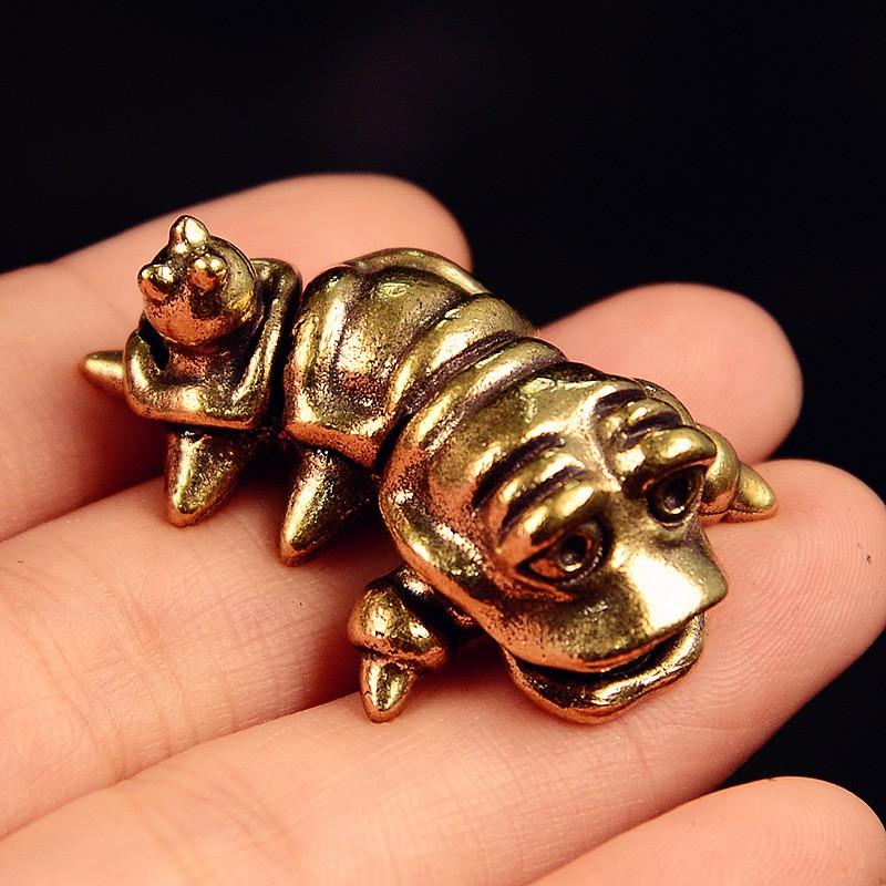 Brass Antique-Style Insect Figurine Decorative Desktop Ornament Vintage Home Office Decor Brass Antique-Finish