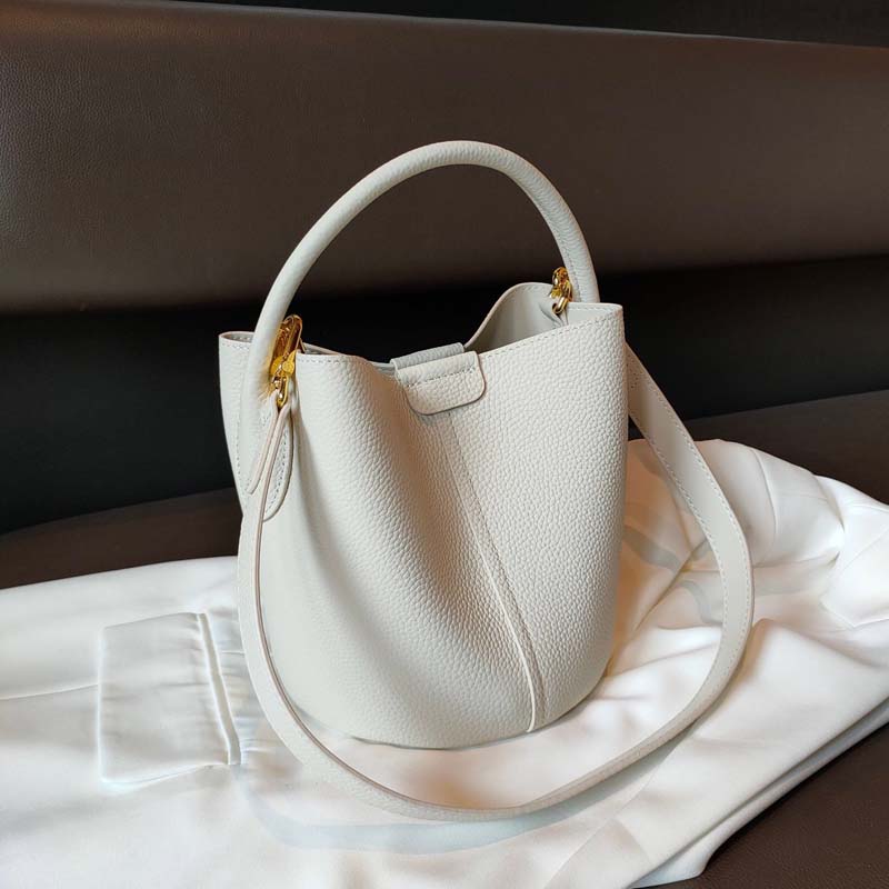 2025 cowhide Leather Small Bucket Basket bags Cute Women Handbags fashion Top-handle bag Work Shoulder Crossbody blue bag Lady