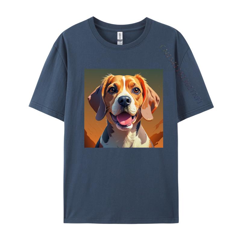 Beagle Bliss Tshirt Funny TShirts Prevailing Mens Tees Normal Top Tshirts Cotton Green And White Graphic T Shirt