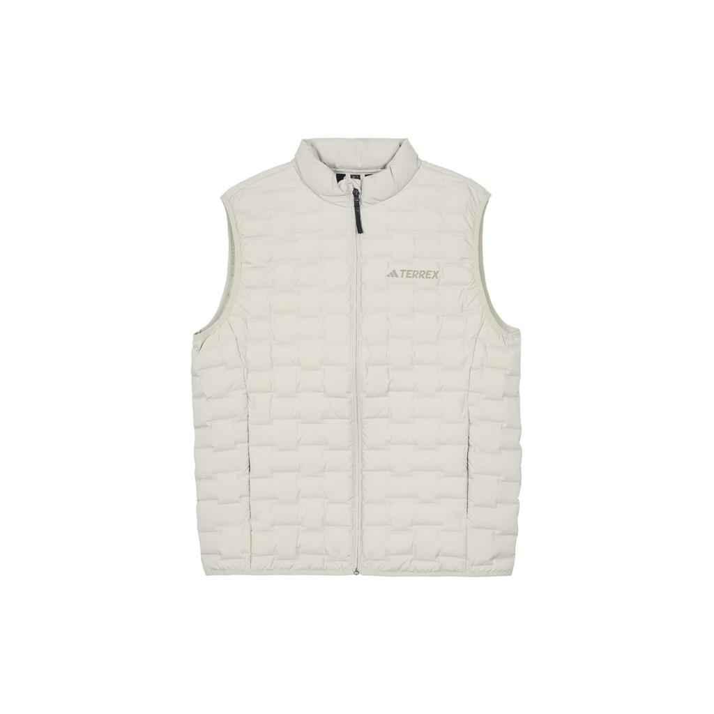 Adidas Down Vests Men's Ecru Stand Collar Moderate IT8696