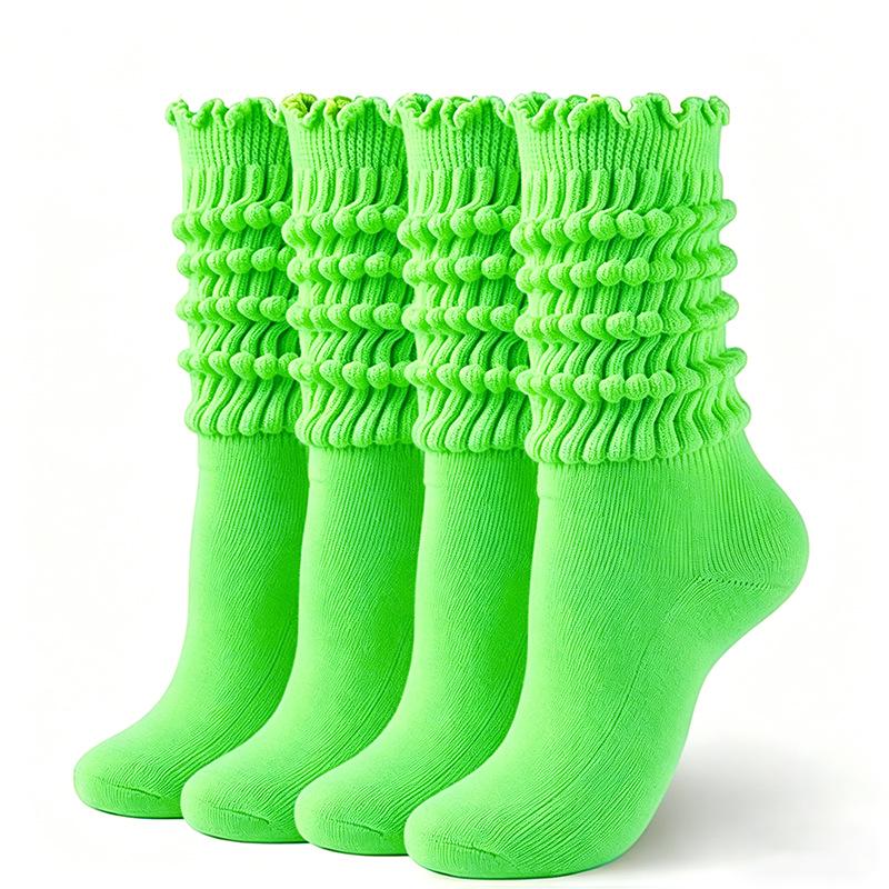 Candy Color Chunky Socks for Men and Women - Autumn/Winter Solid Slimming Long Socks