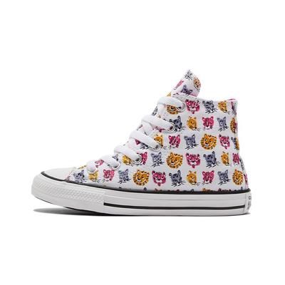 Chuck Taylor All Star High GS Jungle Cats Kids Sneakers White Prime-Pink Black 671706C