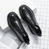 Men's Wedding Shoes Leather Shoes Korean Version High-top Casual Leather Shoes Microfiber High-top Men's Shoes Single Shoes