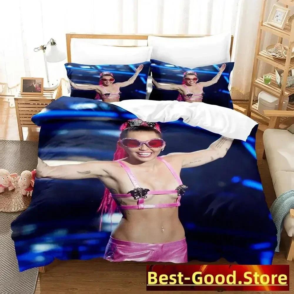 Sexy Miley Cyrus Bedding Set Single Twin Full Queen King Size Bed Set Aldult Kid Bedroom Duvetcover Sets Anime parure de lit Bed