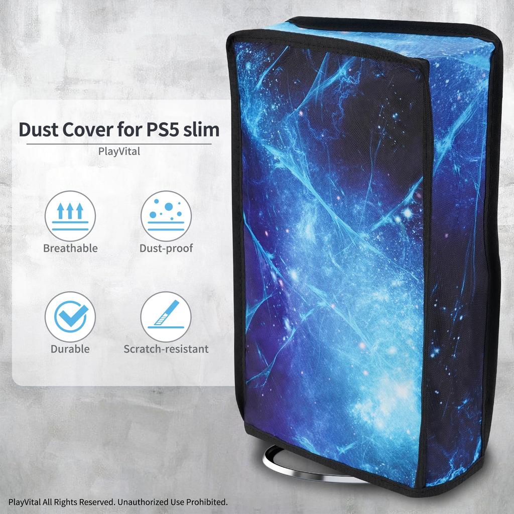 PlayVital Staubschutzhülle Kompatibel mit neuer Version PS5 Slim Disc-Version Muster Nylon Staubschutzhülle Kompatibel mit PS5 Slim Disc-Version Konsole