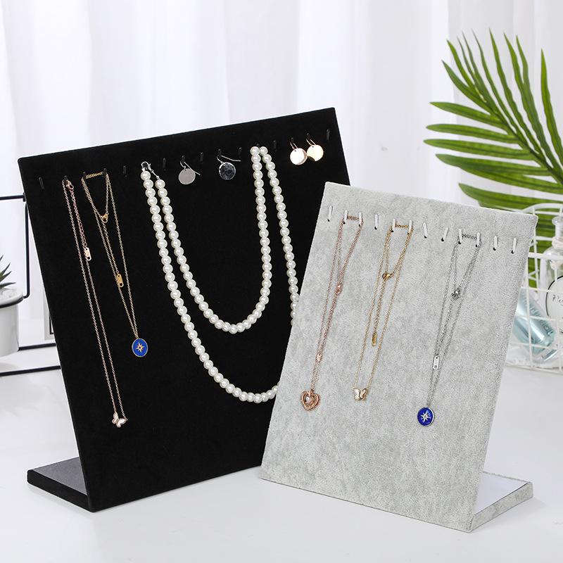 Jewelry Display Stand for Necklace Pendant Velvet Jewelry Organizer Holder for Bracelet Chains Stud Earring Display Rack