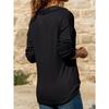 IHUASU Autumn Women's Casual V-neck Solid Color Warm Long Sleeve