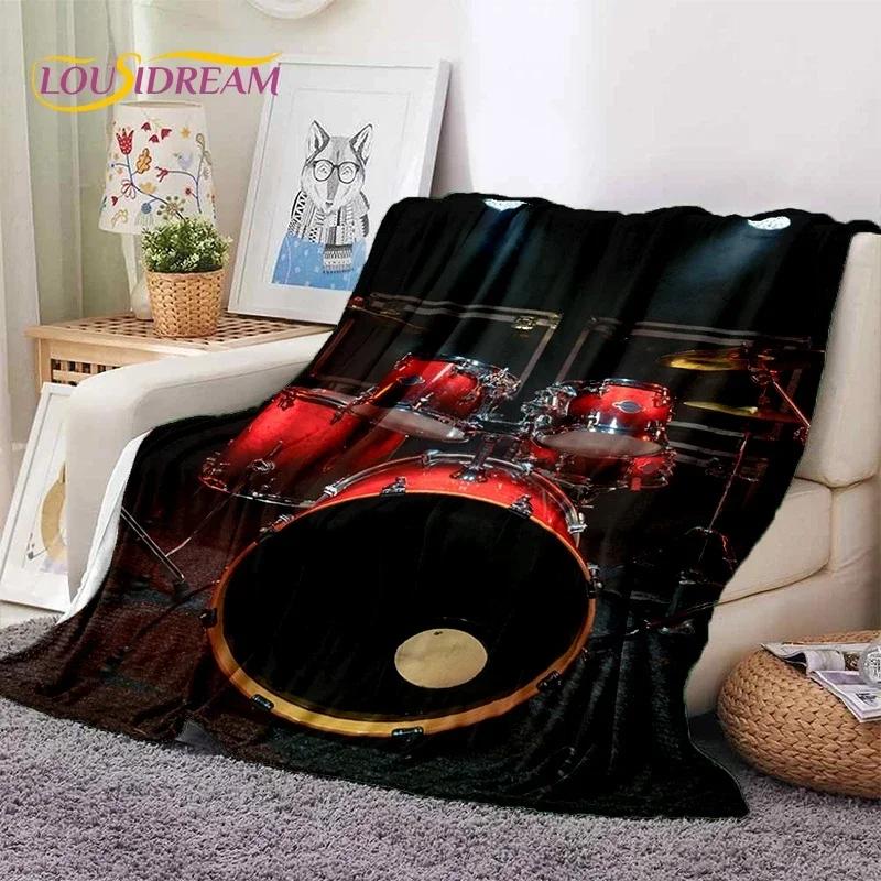 Drum Kit Drum Stand Set Music Instruments Soft Flannel Blanket for Beds Bedroom Sofa Picnic,Throw Blanket Outdoor Leisure Gift