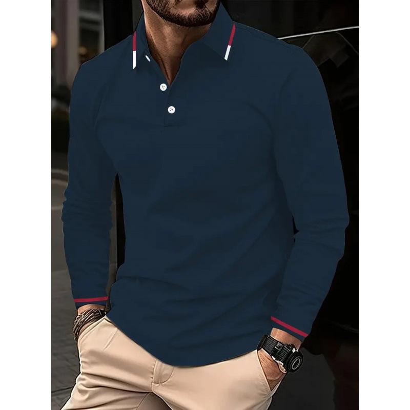 2026 New Men's Hot-selling New Long-sleeved POLO3D Digital Printing Simple Versatile Lapel Casual POLO Shirt