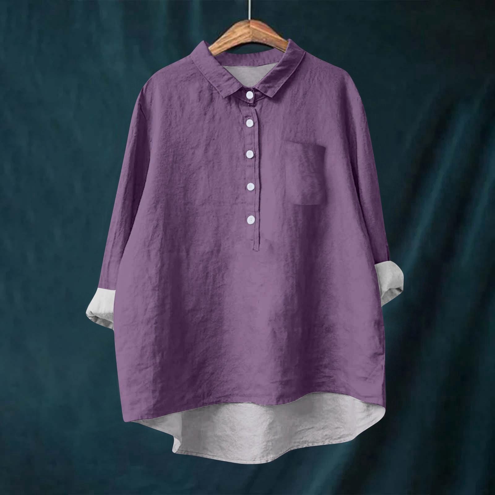 Женская рубашка-блузка с длинными рукавами и пуговицами — фото 13