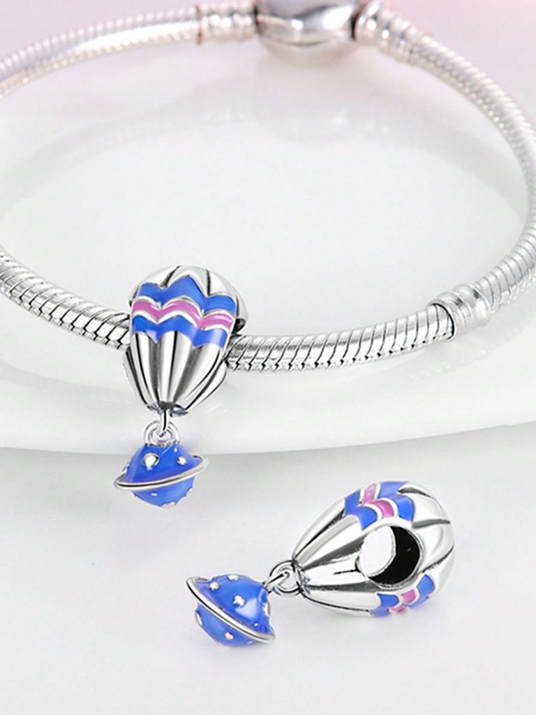 Charms Plata Valentine'S Dayair Balloon Beads Charm Copper Plated Fit Charms Original Bracelet For Jewelry Making Diy Charm