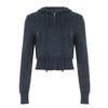Set con felpa casual color block e pantaloni in maglia da donna Street Style 2025 per Primavera e Autunno
