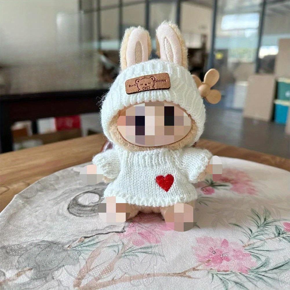 Modekleidungsset für Puppe(Keine Puppe), Handgehäkelt, Niedliche Kleidung, Hut, DIY Stilvolle Lustige labubu Kleidung Accessoires für Tochter Geburtstage,