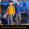 Color Block Men's Mechanic Work Overalls: Long Sleeve, Dirt Resistant Workshop Uniform