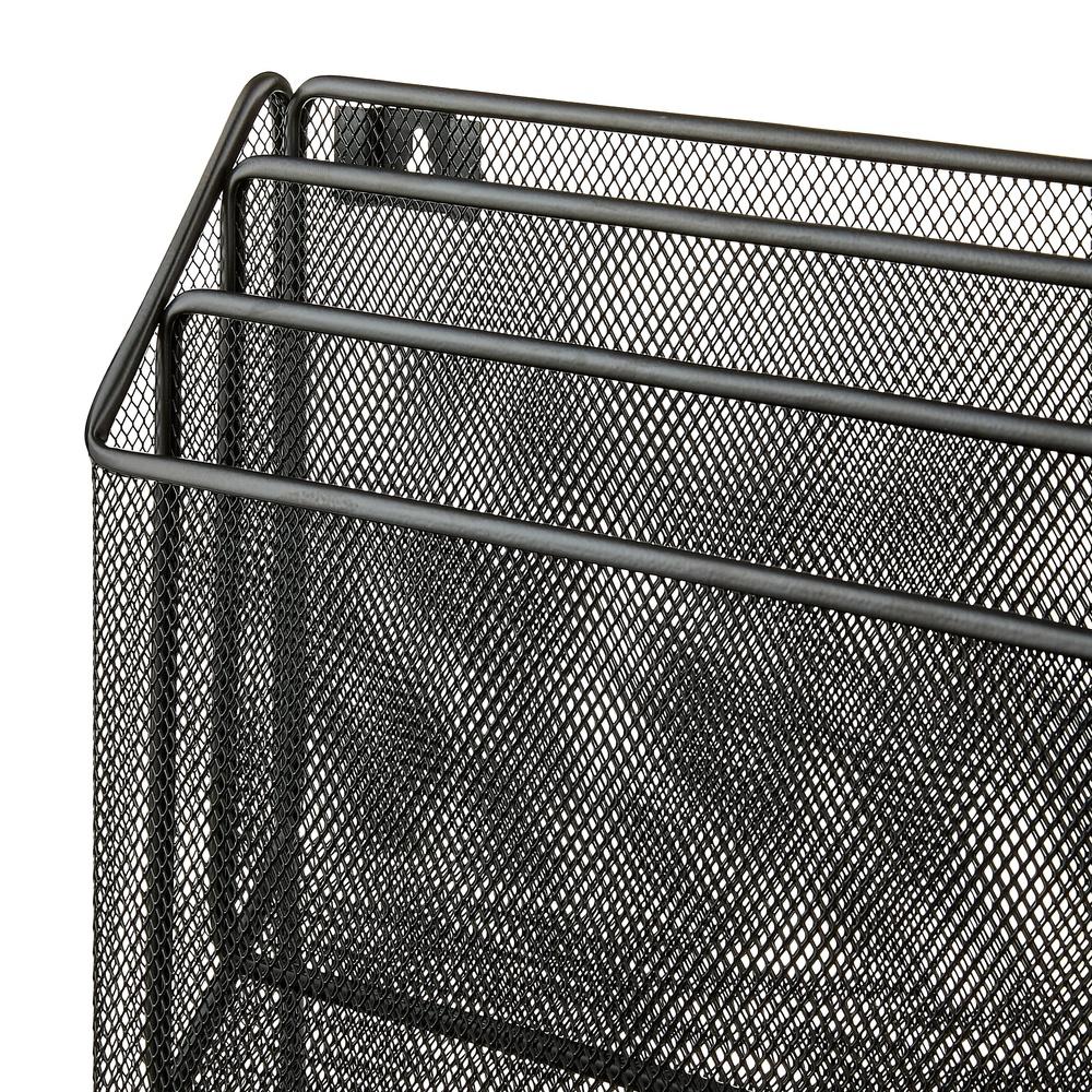 Wall Mount Metal File Organizer 3 Tier Mesh Holder Documents Reports Folders and Magazines Office Desk Storage Solution